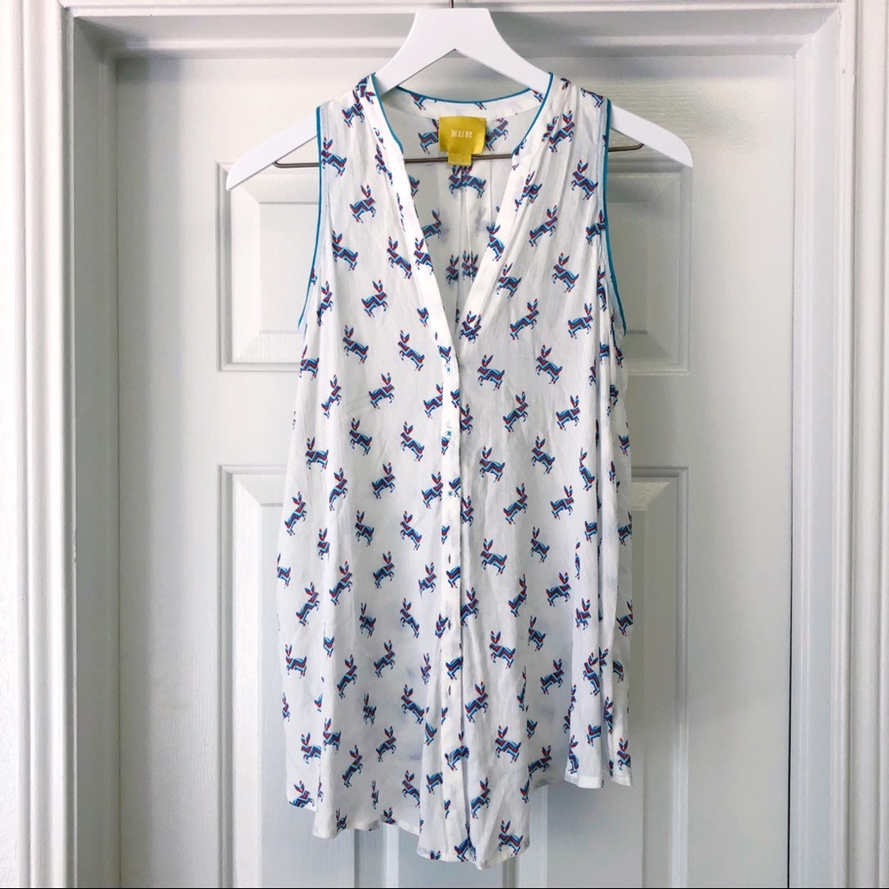 Anthropologie Maeve Rabbit / Bunny Button Blouse